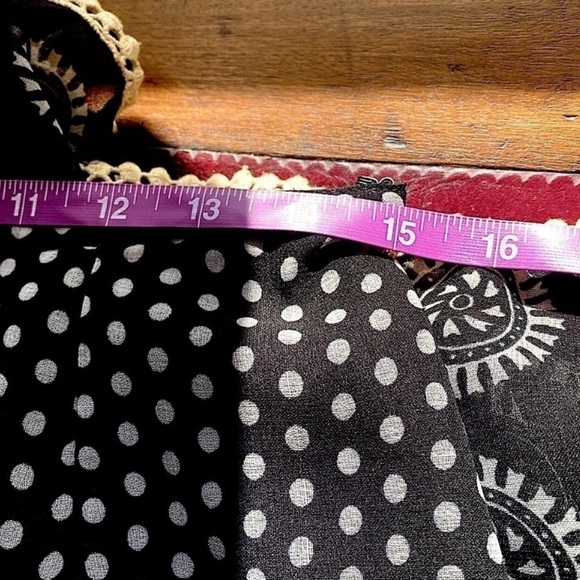 Tiered Maxi Skirt Black & White Polka Dots Vintage ReWork UPWork Anthropologie - Picture 8 of 9